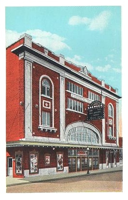 Postcard with view of the Saenger Theatre in Hope, Arkansas