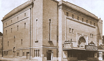 Postcard view of Hamasa Temple, 1928.  'We Americans' is on the Saenger marquee.